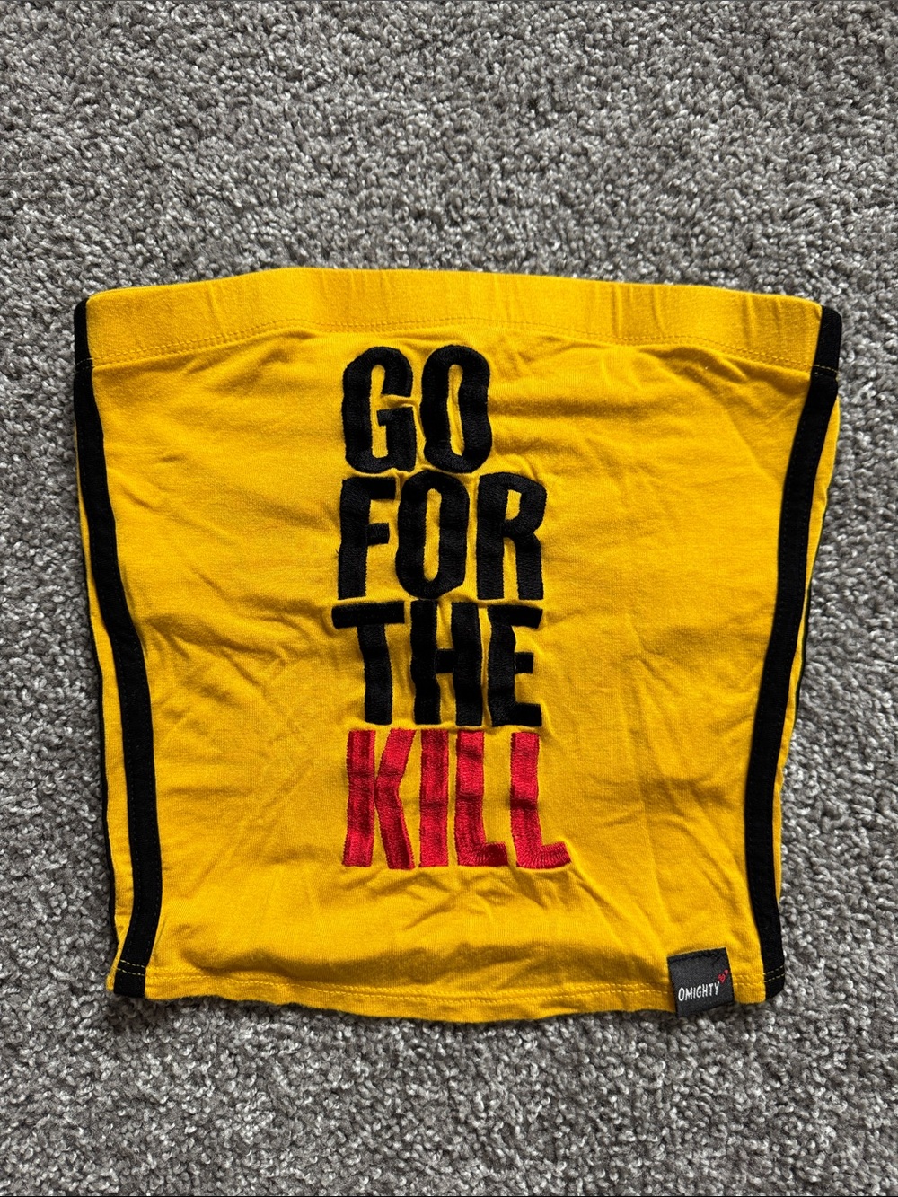 Pull&Bear Yellow Tube Top with Black and Red Lettering